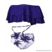 BeachQueen Women Retro 2 Piece Tiered Flounce Halter Backless Crop Ruched High Waisted Bikini Set Blue B07DQJP9ZN